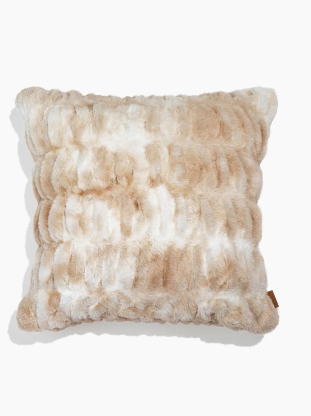 NEW Lola Blankets Square Pillow in Caramel N’ Cream
